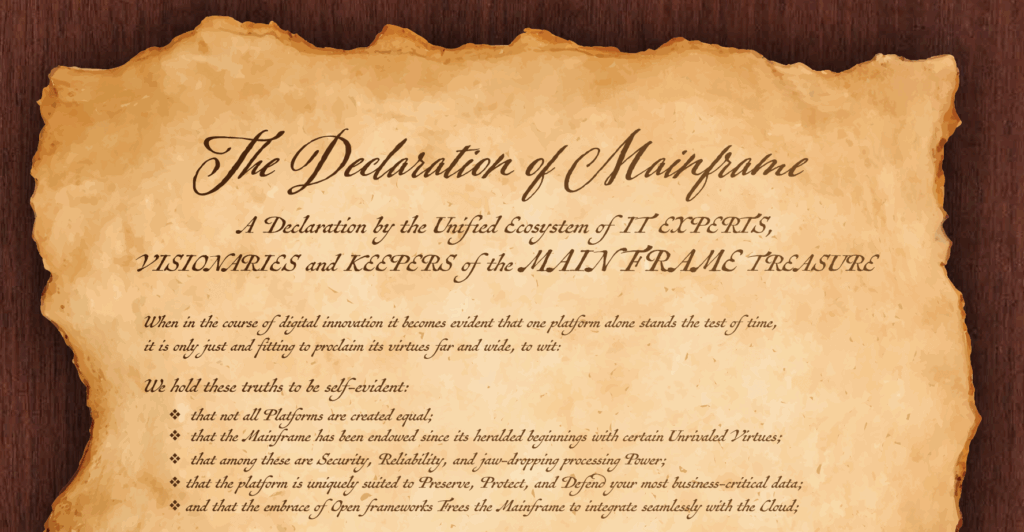 Declaration of the Mainframe